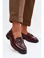 Kožené dámské mokasyny Vinceza 39983 bordó