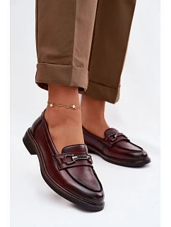 Kožené dámské mokasyny Vinceza 39983 bordó