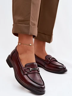 Kožené dámské mokasyny Vinceza 39983 bordó