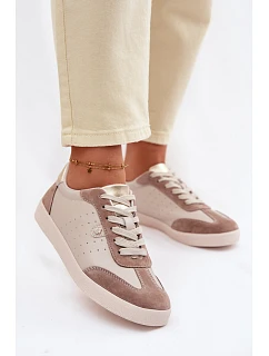 Dámské tenisky z přírodní kůže LR61-7091 Béžové