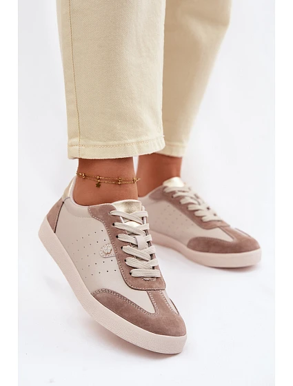 Dámské tenisky z přírodní kůže LR61-7091 Béžové