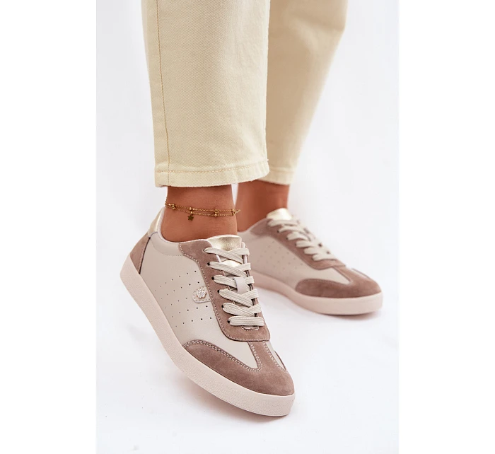 Dámské tenisky z přírodní kůže LR61-7091 Béžové