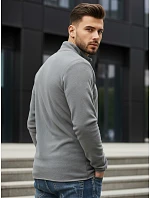 Pánska svetlosivá mikina na zips FashionStreet BX4773