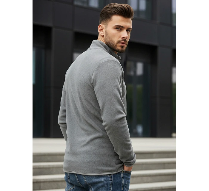 Pánska svetlosivá mikina na zips FashionStreet BX4773