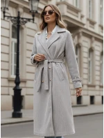 Dámsky oversize kabát CAMELLYN dlhý béžový FashionStreet NY0744