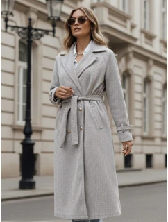 Dámsky oversize kabát CAMELLYN dlhý béžový FashionStreet NY0744