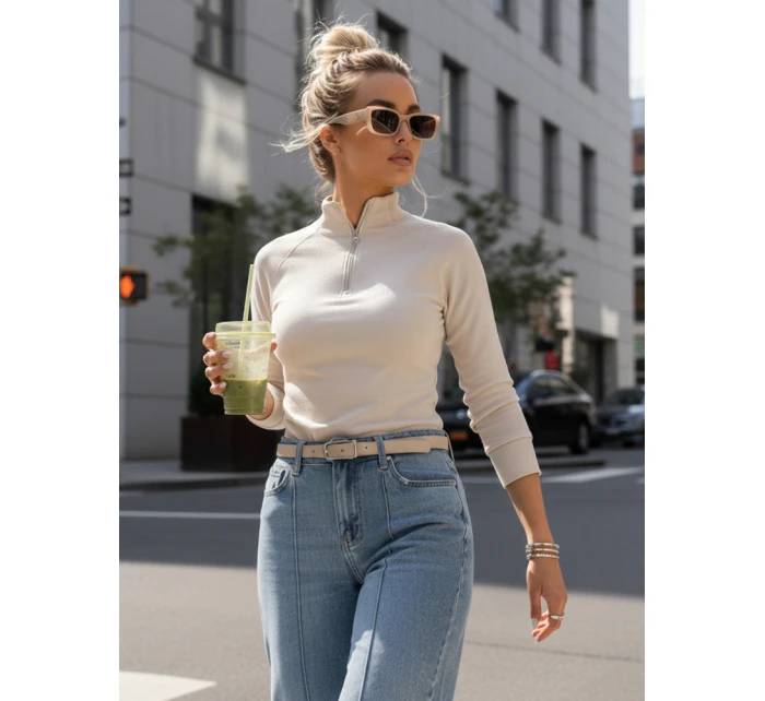 Dámská mikina se stojáčkem béžová Dstreet model 21996350 - FashionStreet