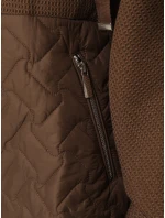 Dámska prechodná oversize bunda s kapucňou hnedá FashionStreet TY5593