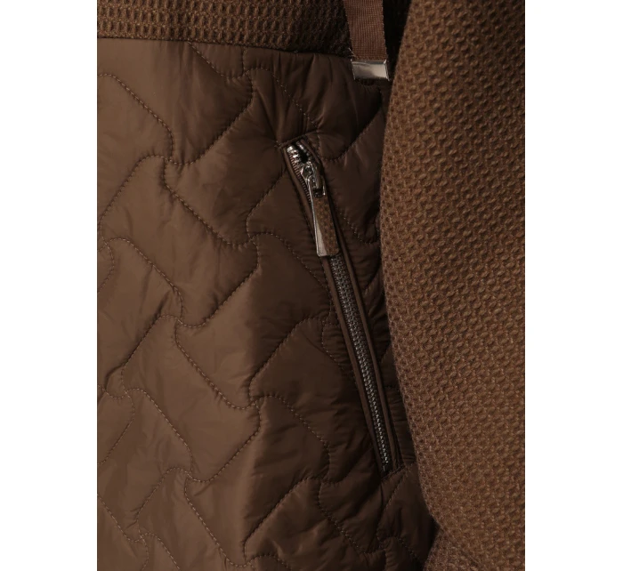 Dámska prechodná oversize bunda s kapucňou hnedá FashionStreet TY5593