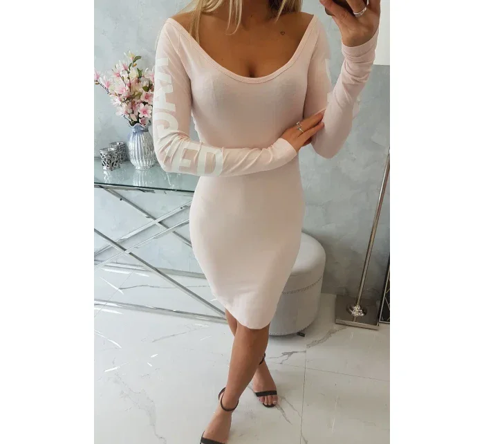 Handrové šaty púdrovo ružové