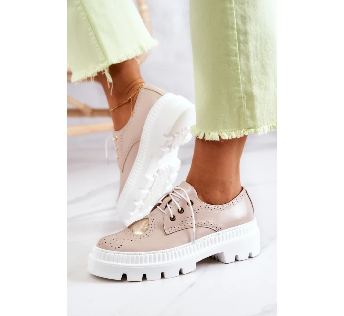 Kožené Boty S Srdce Béžová model 21577187 - Boto