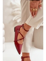 Dámské baleríny se a pásky bordové model 21670189 - Boto Dámské baleríny se a pásky bordové model 21670189 - Boto