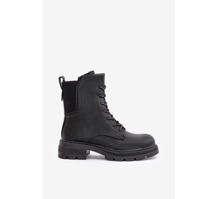 Ocieplane Botki Workery Na Zamek Czarne Leairae Ocieplane Botki Workery Na Zamek Czarne Leairae