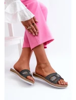 Pohodlné lesklé dámske papuče Inblu Black Pohodlné lesklé dámske papuče Inblu Black