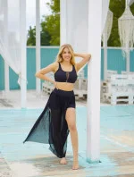 Dámska plážová sukňa Dancing 13 DAN13-19 Black - Self