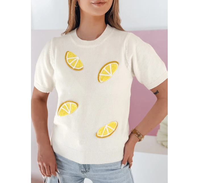 Dámský oversize svetr s  ecru Dstreet model 21988922 - FashionStreet