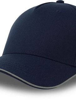 Atlantis Headwear Reflect-S 5-panelová bejzbalová čiapka 33.0254 tmavomodrá