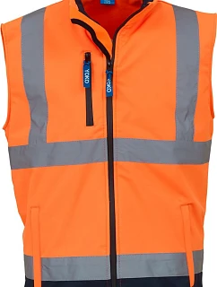 Yoko HV 006 Hi-Vis softshellová vesta 79.V006 hi vis oranžová/námorná modrá