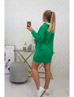 Oversize zelené šaty s kapucňou