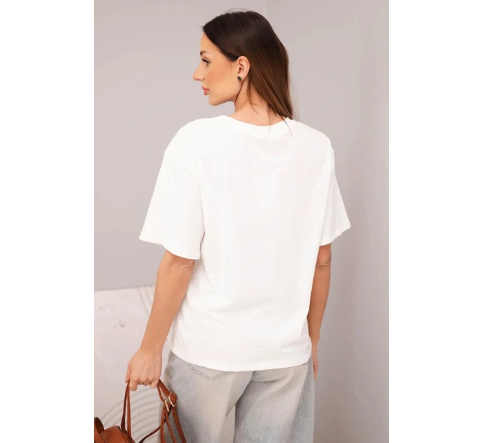 Dámská bavlněná basic halenka s krátkým rukávem bílá