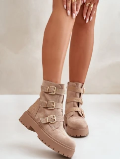 Zateplené dámské boty se béžové model 21670769 - Boto