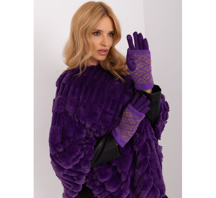 Tmavo fialové dvojdielne rukavice