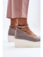 Dámské espadrilky na klínově šedé Malla Dámské espadrilky na klínově šedé Malla