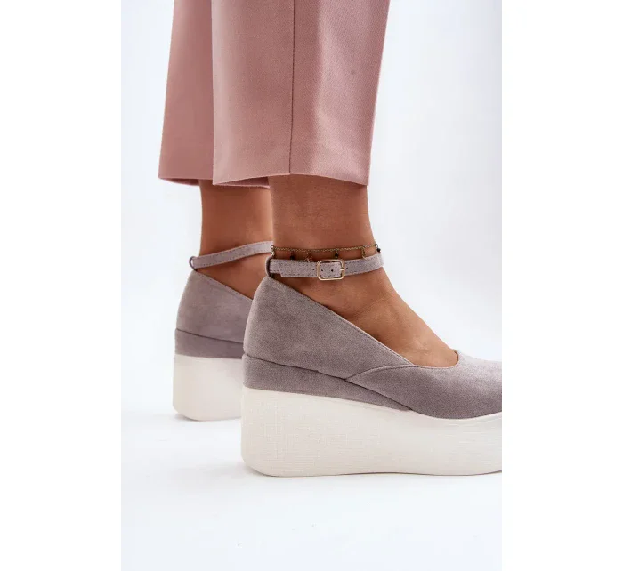 Dámské espadrilky na klínově šedé Malla Dámské espadrilky na klínově šedé Malla