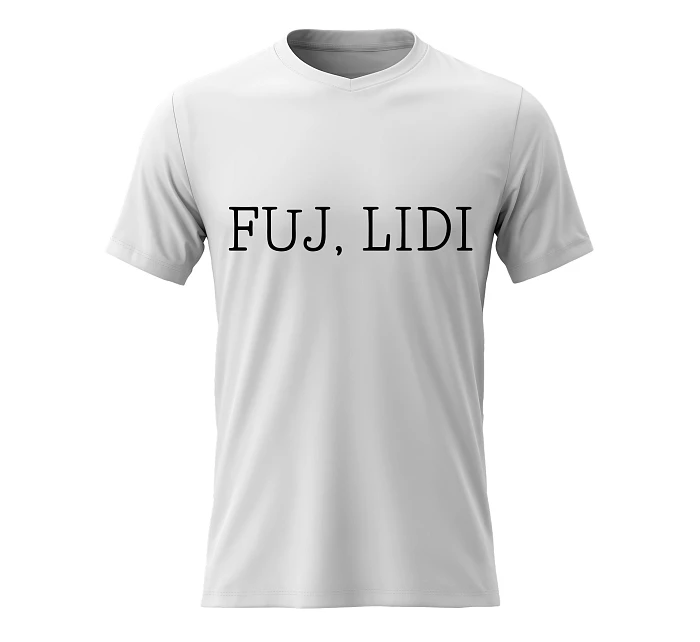 Dámské bavlněné tričko s potiskem - FUJ, LIDI - bílé