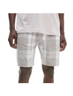 Pánske kraťasy na spanie NM2179E 1MQ - šedá / biela - Calvin Klein