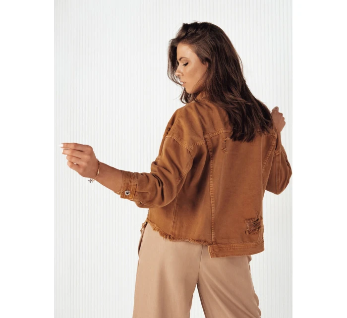 Dámská oversize džínová bunda camel model 21972719 - Dstreet Dámská oversize džínová bunda camel model 21972719 - Dstreet