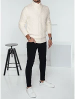 Pánsky biely sveter FashionStreet WX2254 Pánsky biely sveter FashionStreet WX2254