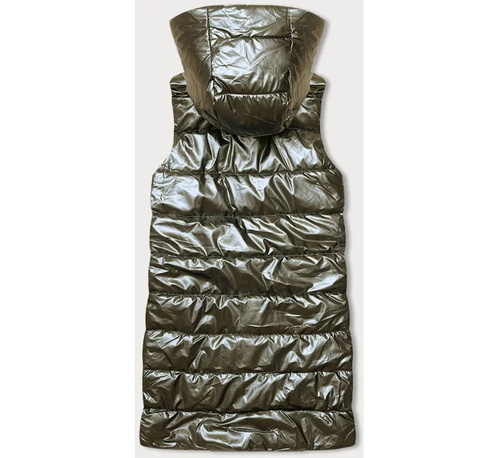 Zlatá dámska vesta s asymetrickým zipsom (16M9117-403)