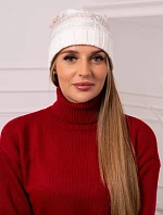 Monika fleecová čiapka K256 tmavo béžová+ecru