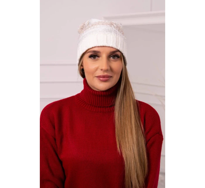 Monika fleecová čiapka K256 tmavo béžová+ecru Monika fleecová čiapka K256 tmavo béžová+ecru