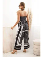 Dámska súprava so širokými nohavicami a vrchným dielom čierna Dámska súprava so širokými nohavicami a vrchným dielom čierna