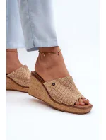 Dámske papuče Sergio Leone na klinoch Beige