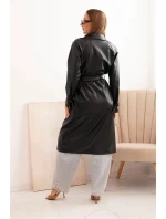 Dámský kabát z eko kůže  Černá model 21361742 - Kesi