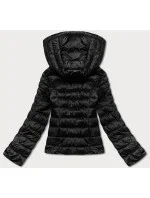 Čierna dámska prešívaná bunda pre prechodné obdobie (23M9001-392)