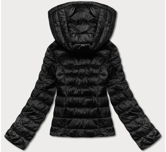 Čierna dámska prešívaná bunda pre prechodné obdobie (23M9001-392)