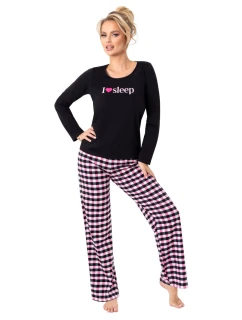 Dámske dlhé čierne pyžamo Sleep - Donna