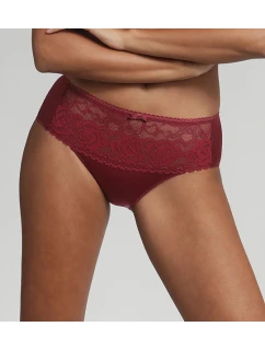 Dámske čipkované nohavičky PLAYTEX FLOWER ELEGANCE RCS MIDI BRIEF - PLAYTEX - tmavo červená
