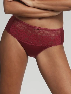 Dámské krajkové kalhotky FLOWER  MIDI BRIEF  tmavě červená model 21781192 - Playtex