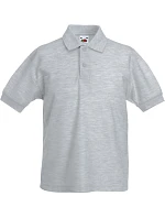 Fruit of the Loom Kids 65/35 Polo Detské piqué polo 16.3417 melírovaná šedá