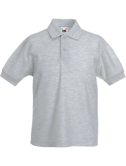 Fruit of the Loom Kids 65/35 Polo Detské piqué polo 16.3417 melírovaná šedá