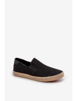 Męskie Tenisówki Espadryle Z Plecionką Czarne Fenen