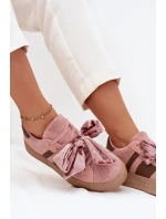 Dámské tenisky s mašlí růžové model 21710139 - Boto