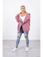 Krátka mikina na zips tmavoružová