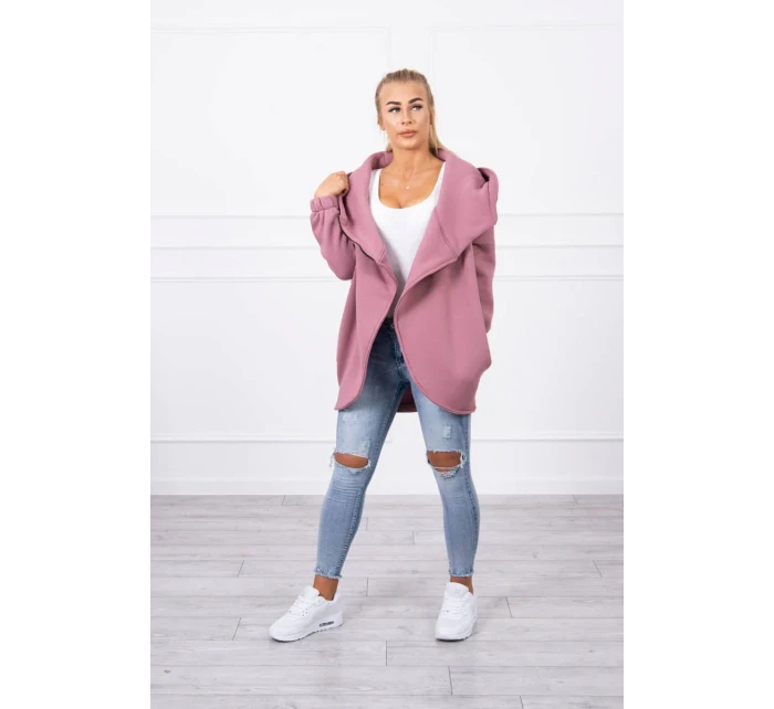 Krátka mikina na zips tmavoružová