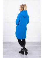 Zateplená halenka s delšími zády chrpově modrá Zateplená halenka s delšími zády chrpově modrá